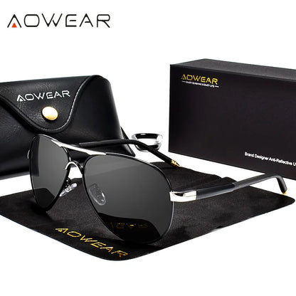 Men's Polarized Aviator Sunglasses – Mirror Lens
