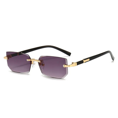 Fashion Rimless Sunglasses – UV400 for Men & Women