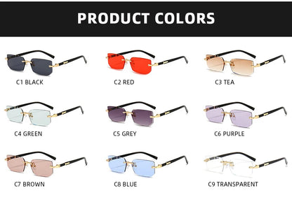 Fashion Rimless Sunglasses – UV400 for Men & Women