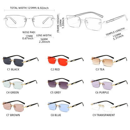 Fashion Rimless Sunglasses – UV400 for Men & Women