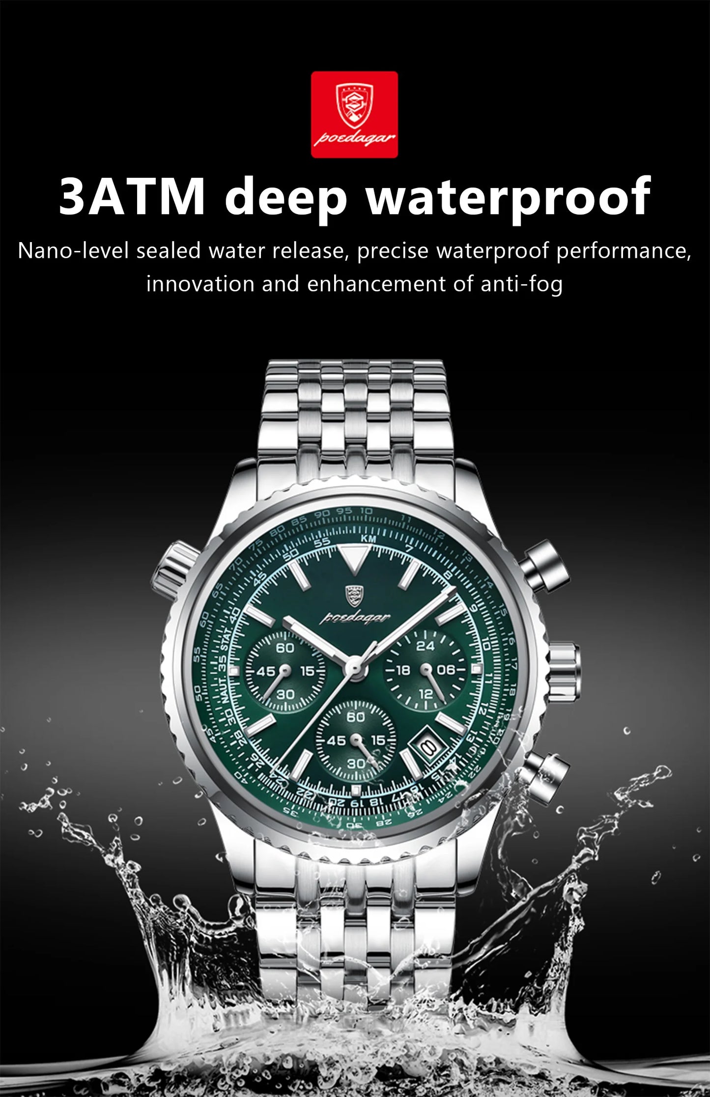 Luxury Stainless Steel Quartz Watch – Men