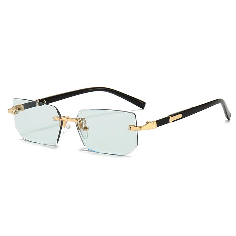 Fashion Rimless Sunglasses – UV400 for Men & Women