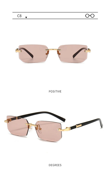 Fashion Rimless Sunglasses – UV400 for Men & Women