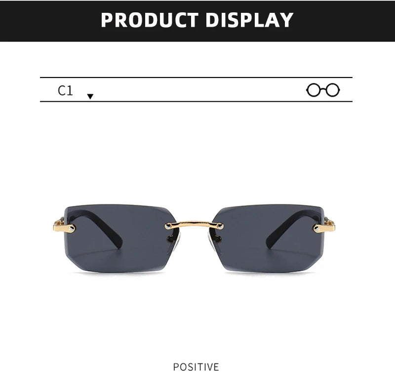 Fashion Rimless Sunglasses – UV400 for Men & Women