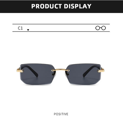 Fashion Rimless Sunglasses – UV400 for Men & Women