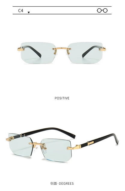 Fashion Rimless Sunglasses – UV400 for Men & Women
