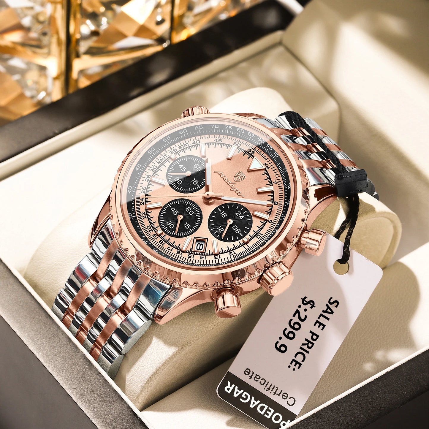 Luxury Stainless Steel Quartz Watch – Men