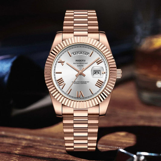 Elegant Men's Steel Quartz Watch